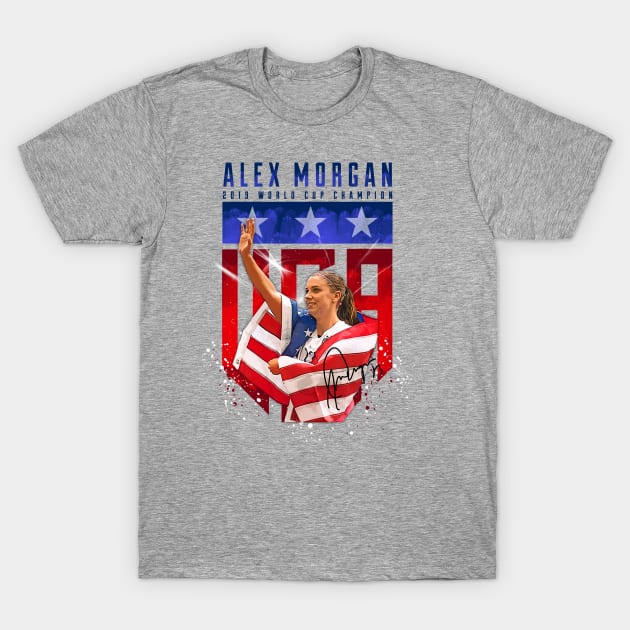 Alex Morgan World Cup Champion T-Shirt by Juantamad